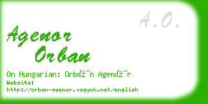 agenor orban business card